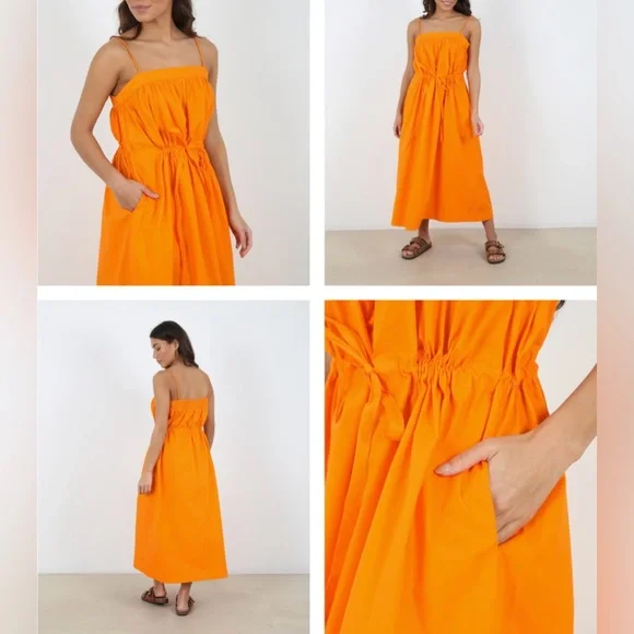 Ganni Strapless Orange Dress - Picture 6 of 8